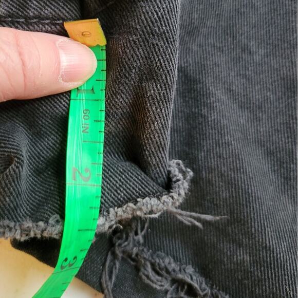 Sacada Black Denim Festival Grunge Punk Goth Cut Off High Rise Denim Shorts - 38 - Picture 8 of 8